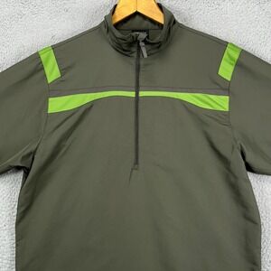 Nike‎ Golf Mens Half Zip Pullover Jacket Medium Olive Green Athletic Long Sleeve